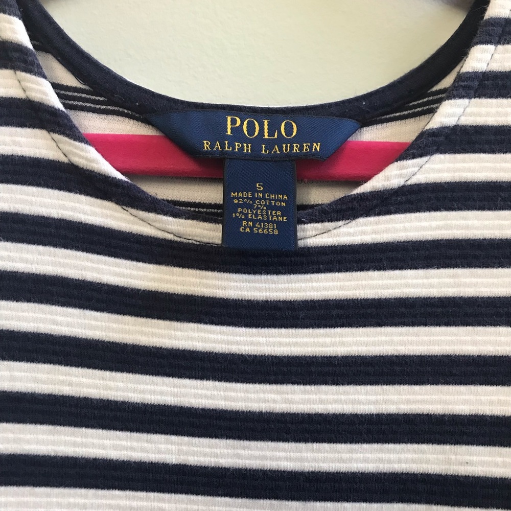 Ralph Lauren white and blue striped dress, size 5. - Picture 2 of 7